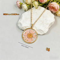 Birth Month Pressed Flower Resin Necklace size guide