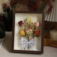 Eternal Bloom Walnut Shadow Box mixed preserved roses