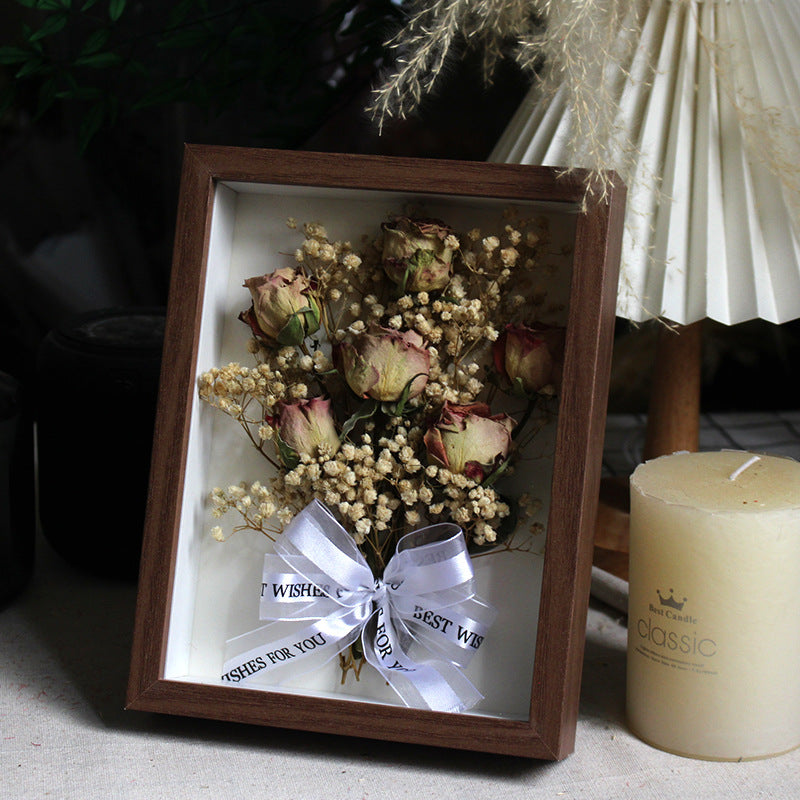 Eternal Devotion Rose Shadow Box soft pink preserved roses