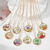 Flower Meadow Pressed Flower Resin Necklace collection